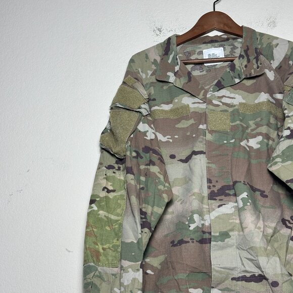 US Military Army Unpatched Field Coat Jacket Men L Camo Green Outerwear Brown - Picture 3 of 12